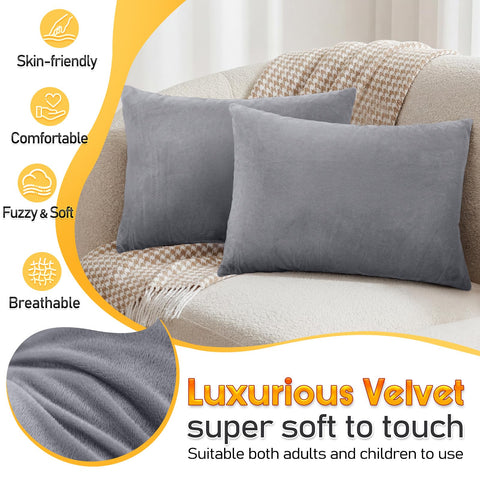 1 MIDDLE ONE velvet-cover pillow feels soft against the skin.