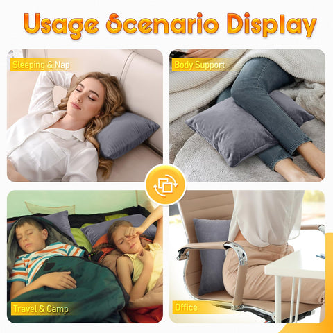 1 MIDDLE ONE small pillow is light and travel-friendly.