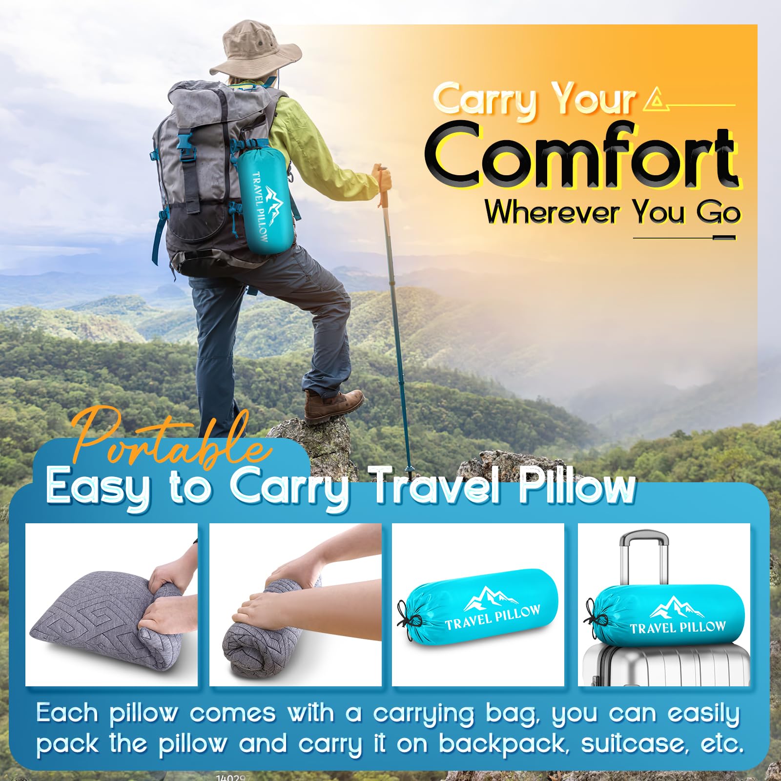 1 MIDDLE ONE travel pillow on plane for neck support