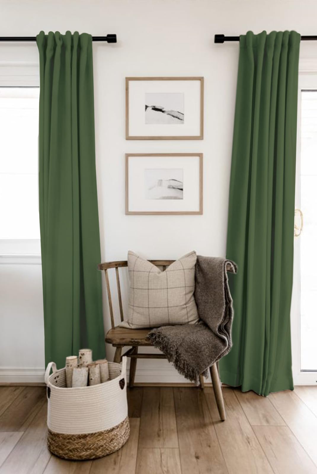 100% Blackout Shield 2-panel set provides generous coverage for windows up to 50 inches.