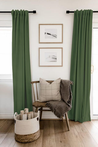 100% Blackout Shield 2-panel set provides generous coverage for windows up to 50 inches.