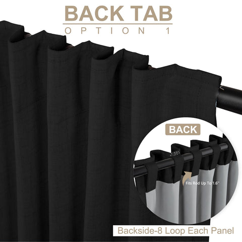 100% Blackout Shield back tab installation demonstrates versatile hanging options.