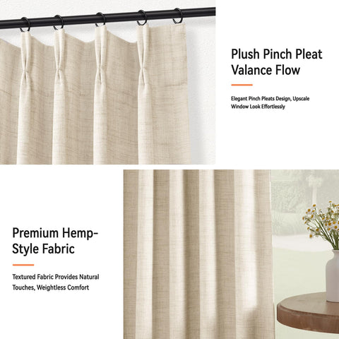 100% Blackout Shield cream curtains care tips visualized for easy washing.