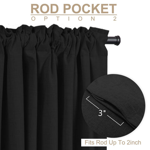 100% Blackout Shield rod pocket top example for quick, clean hanging.