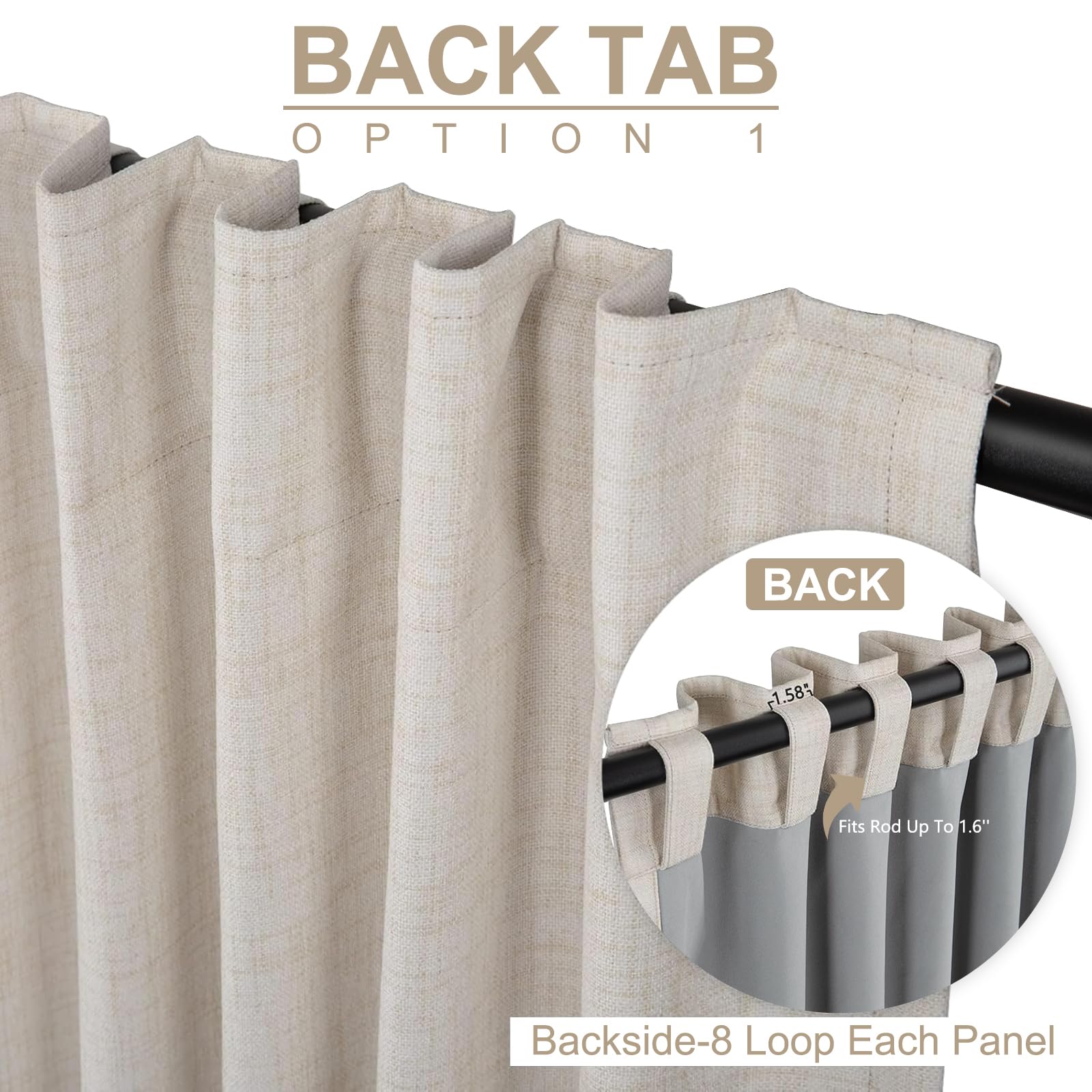 Thermal-insulated linen-look curtains by 100% Blackout Shield support temperature comfort