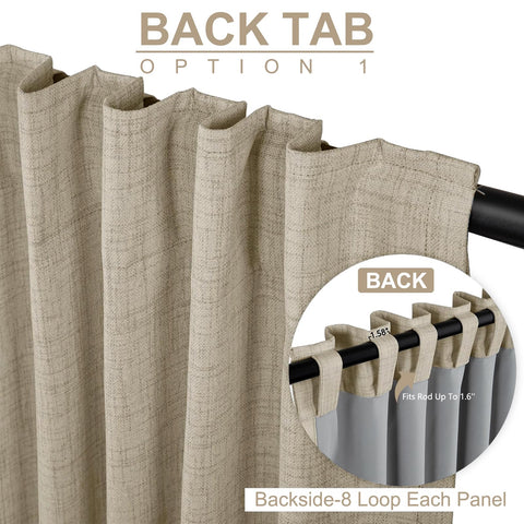 100% Blackout Shield linen-look curtains offer thermal insulation for energy comfort
