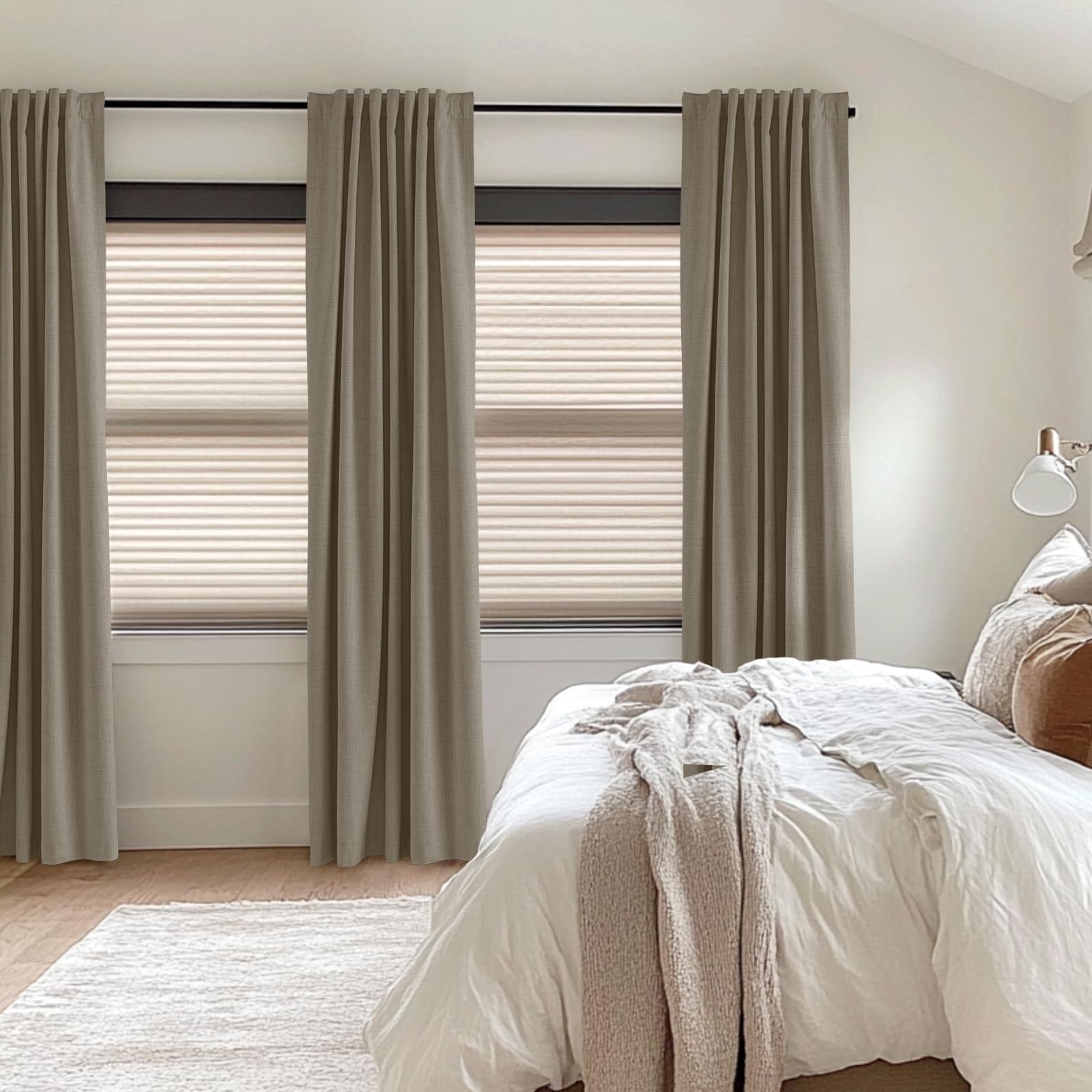 Thermal insulation illustration for 100% Blackout Shield curtains reducing heat transfer