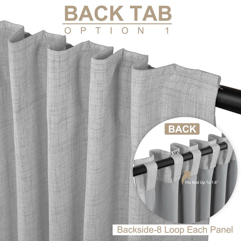 Living room curtains with rod-pocket hanging for easy coverage