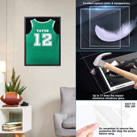 1DOT2 HD acrylic front offers clear visibility for cherished jerseys