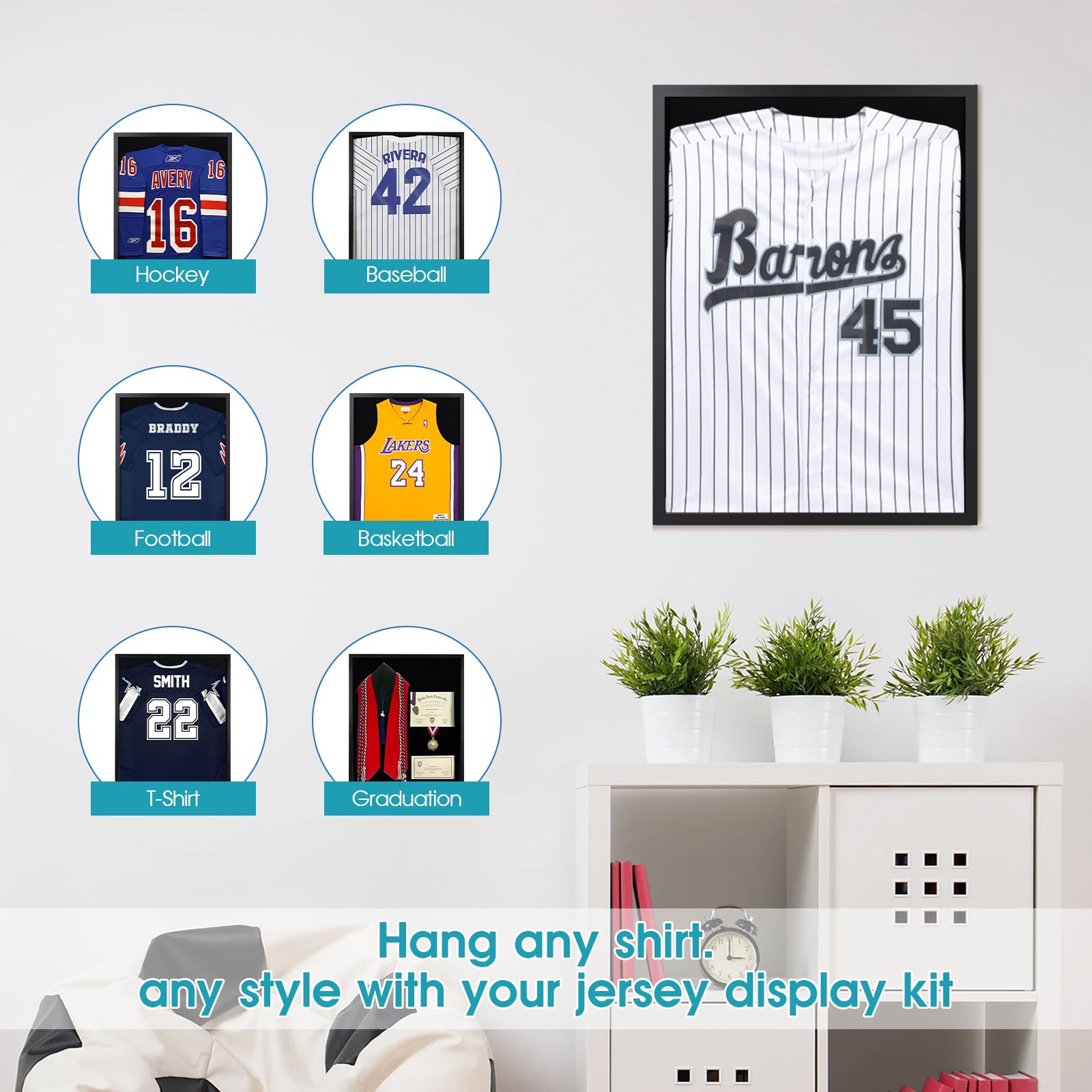 1DOT2 Inside usable dimensions 15.55 by 19.5 inches fit most jerseys
