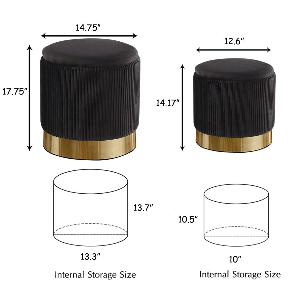 2BYF round ottoman bottom gold detail demonstrates premium design.