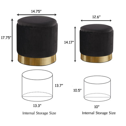 2BYF round ottoman bottom gold detail demonstrates premium design.