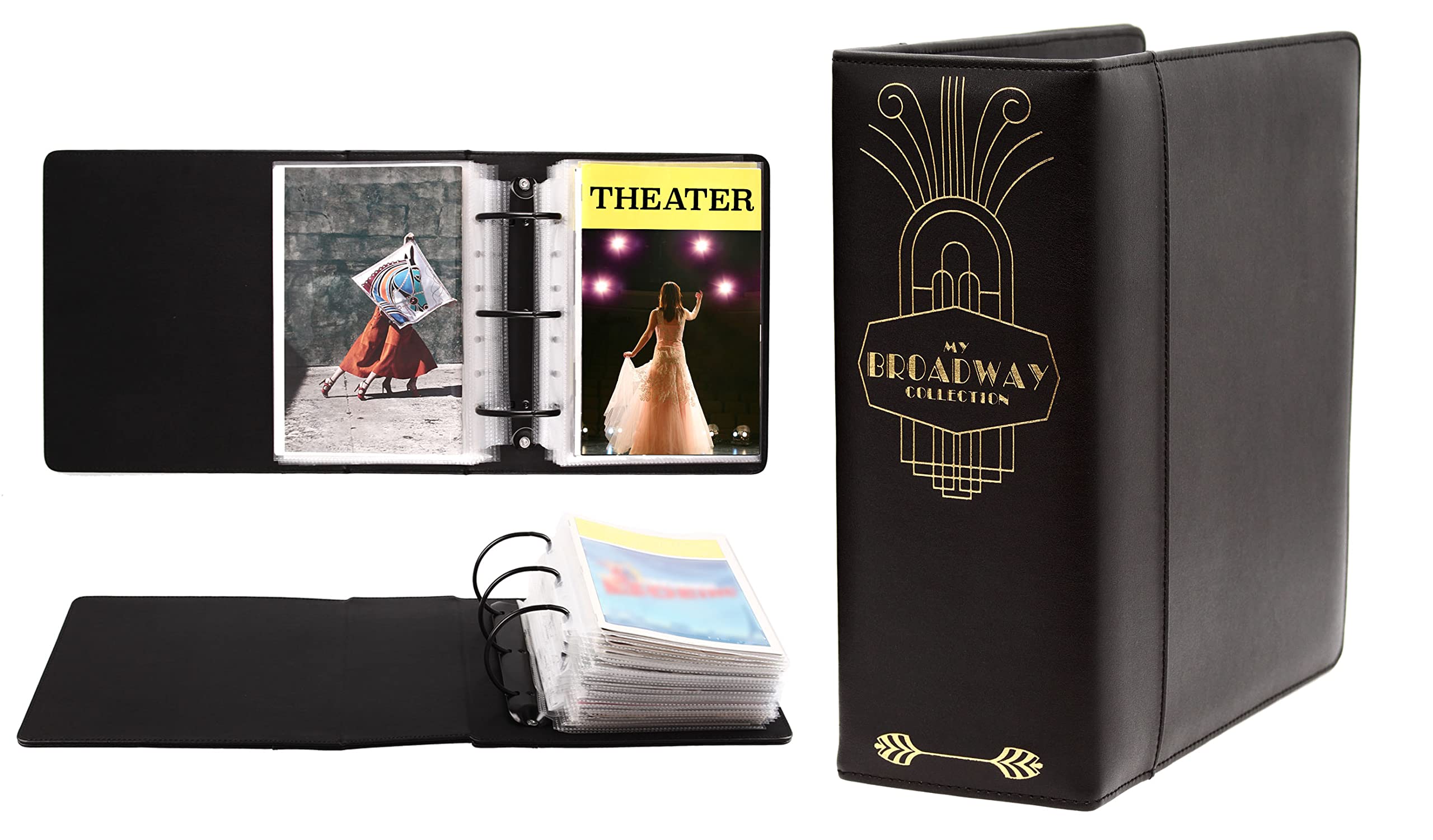 2Fold binder in black with gold foil finish showcasing theatre program storage benefits
