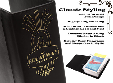 2Fold binder with black-yellow embossed design, stylish option for theater collections