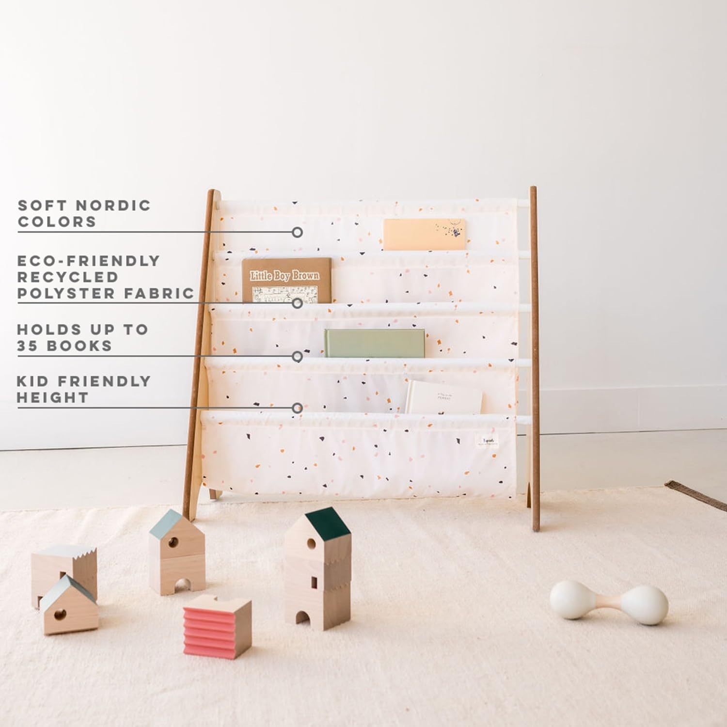 3 Sprouts Kids Bookshelf assembly kit included for fast, tool-free setup