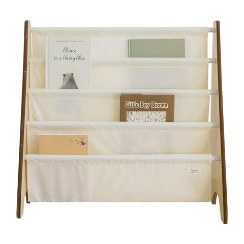 3 Sprouts bookshelf front view shows sturdy recycled-fabric build for kids' rooms.