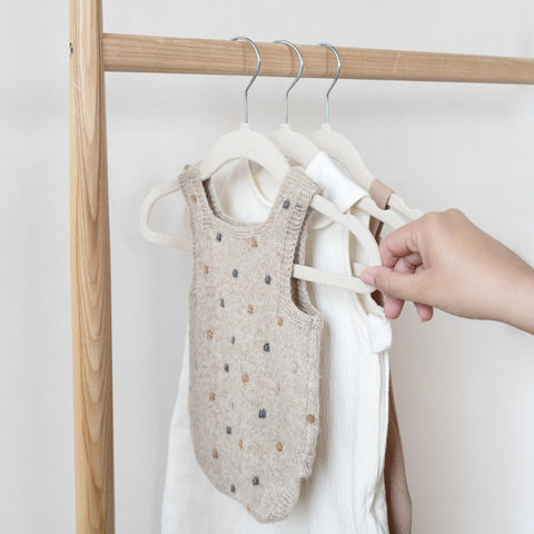 3 Sprouts Velvet Baby Hangers Nordic beige tones complement nursery decor