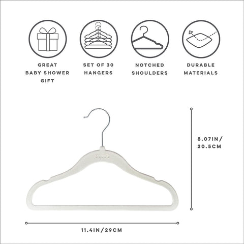 3 Sprouts Velvet Baby Hangers non-slip velvet keeps clothes in place