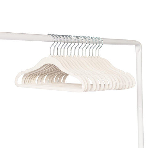 3 Sprouts Velvet Baby Hangers non-slip velvet keeps tiny outfits in place.