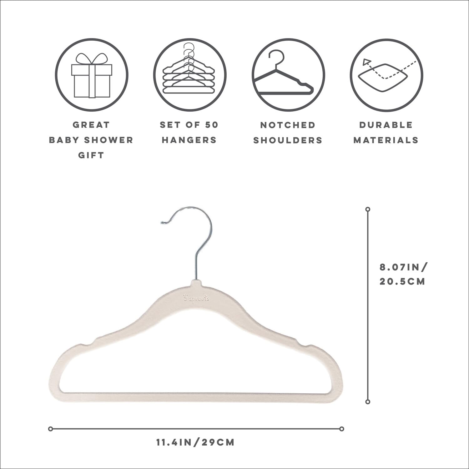 3 Sprouts Velvet Baby Hangers nordic colors closet organization