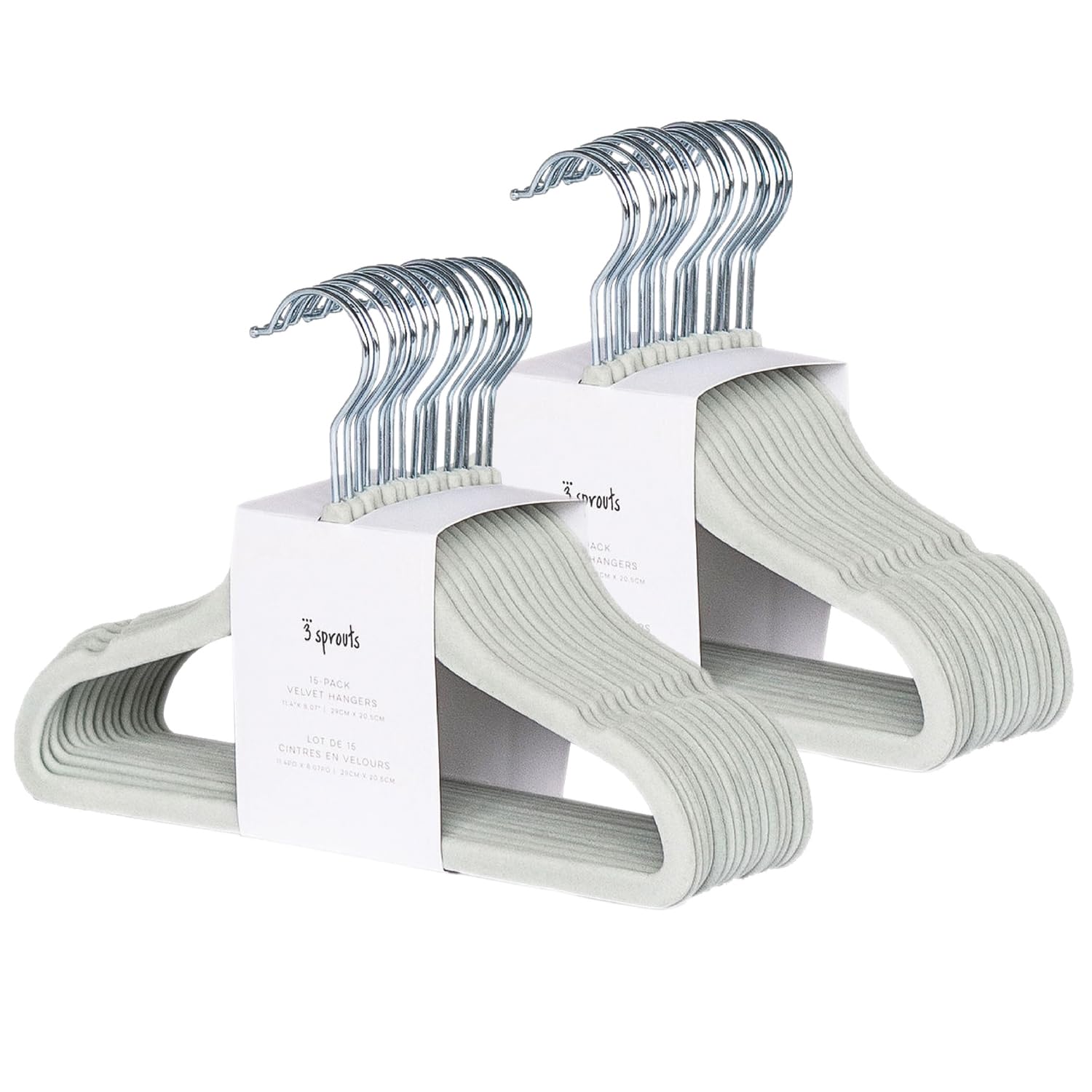 3 Sprouts Velvet Baby Hangers slim profile saves closet space for small outfits