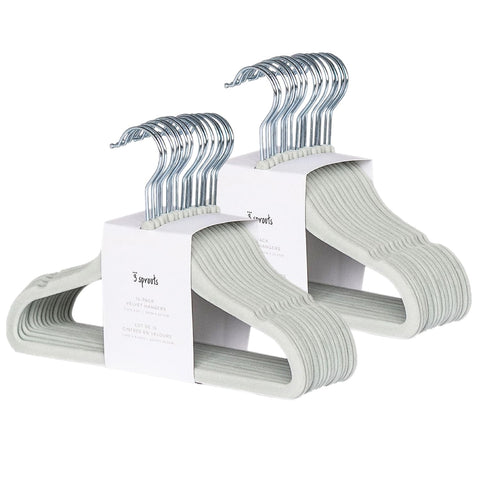 3 Sprouts Velvet Baby Hangers slim profile saves closet space for small outfits