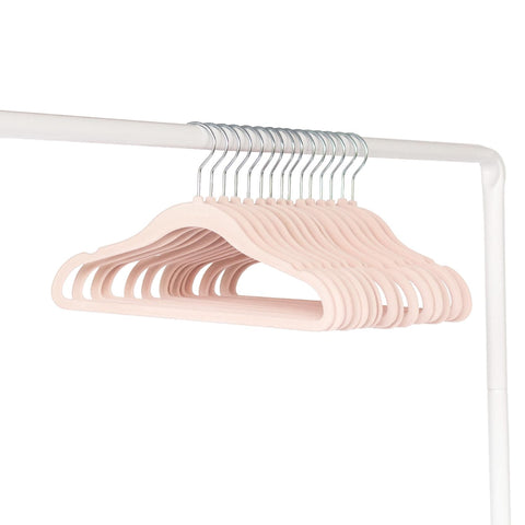 3 Sprouts Velvet Baby Hangers space-saving design keeps closet clutter to a minimum.