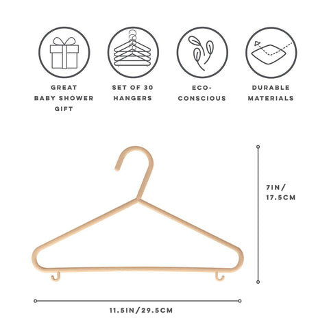 3 Sprouts slim-design hanger saves space while securing growing kids' outfits.