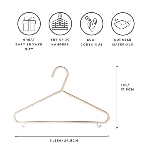 3 Sprouts wheat straw hangers on rod demonstrating space-saving closet organization.