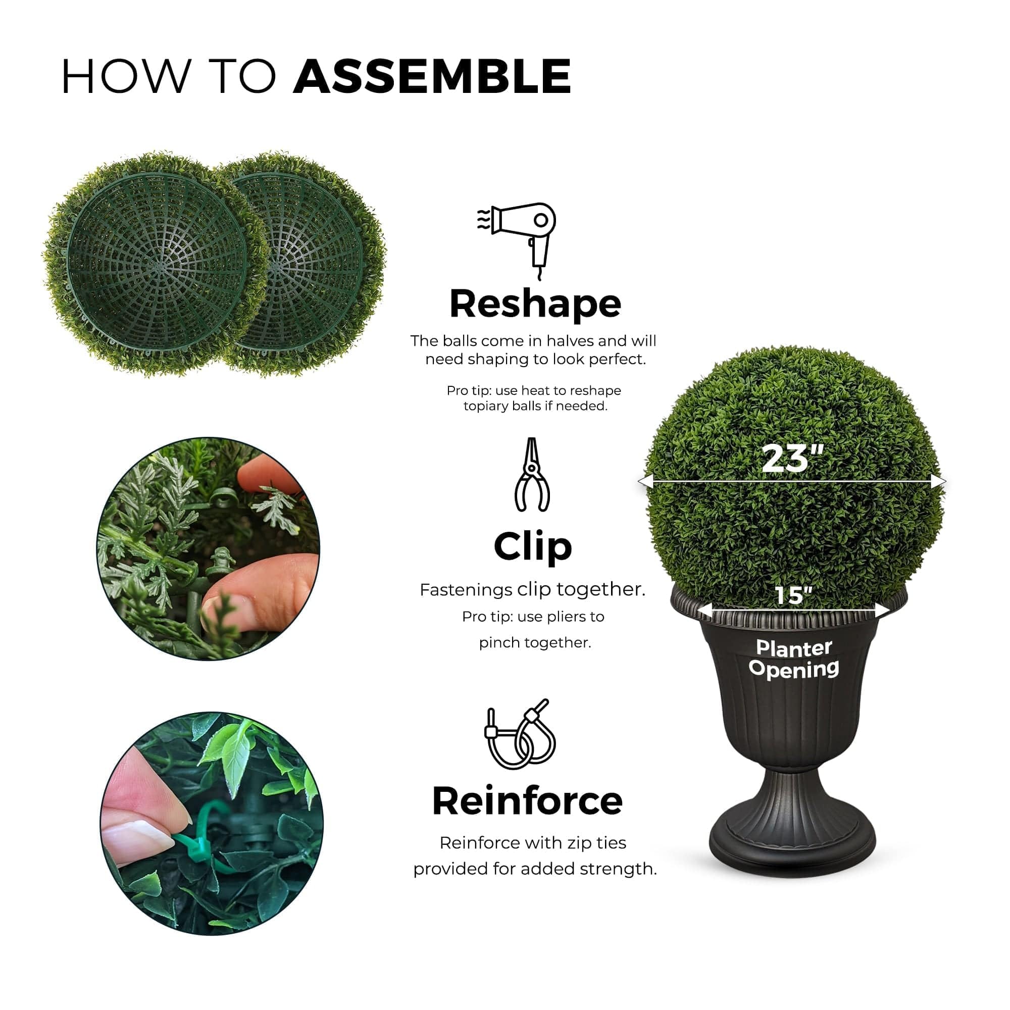 365 Curb Appeal 23 XL topiary ball shipped compressed and regains shape after airing