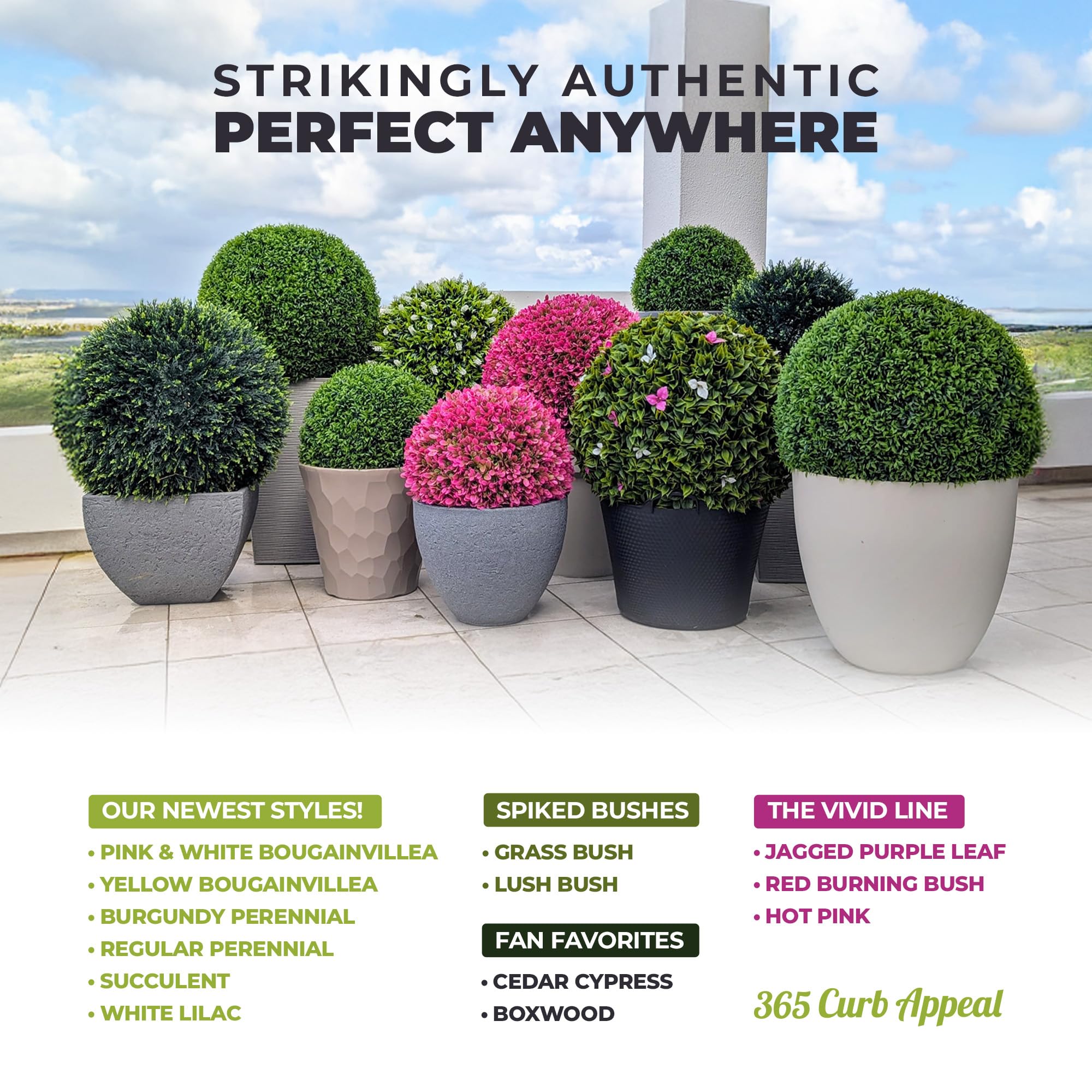 365 Curb Appeal 23 XL topiary ball size guarantee confirms accurate fit