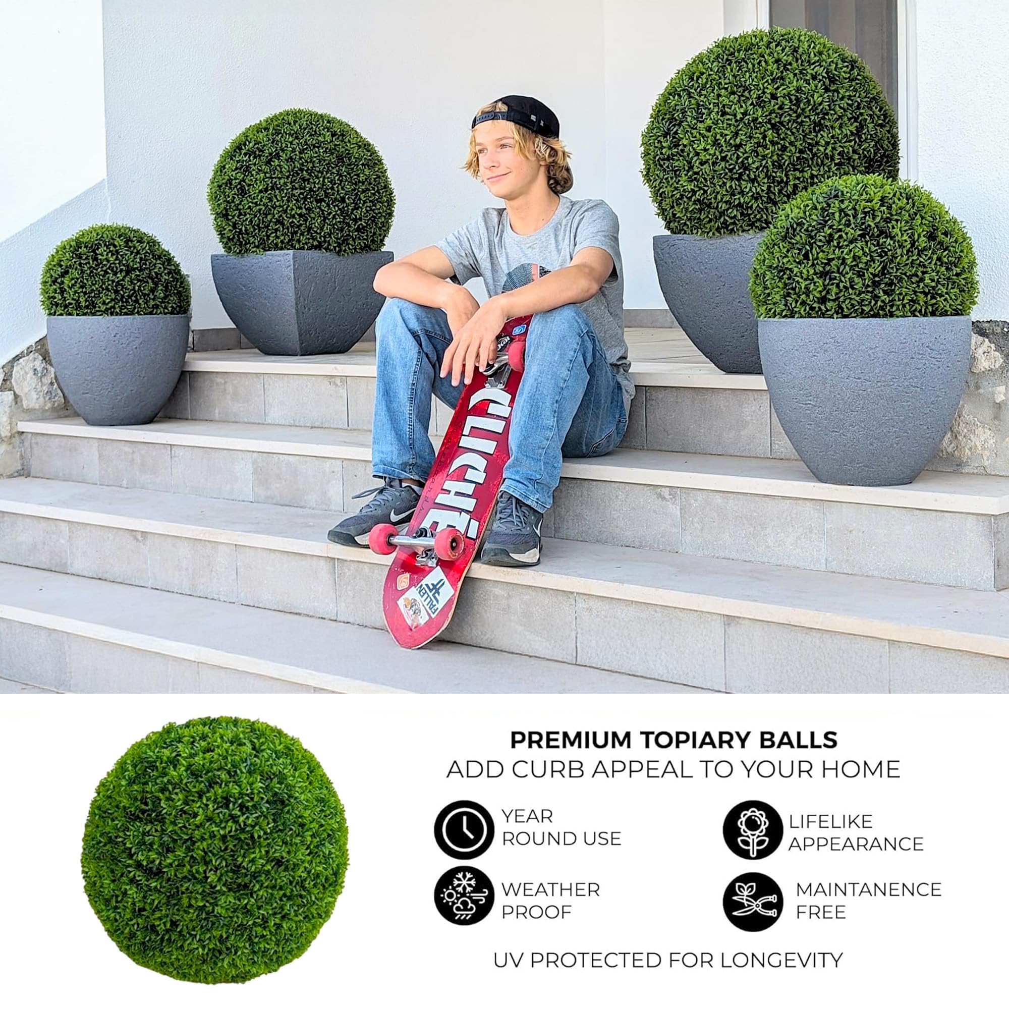 365 Curb Appeal 23 XL topiary ball UV protection preserves color outdoors