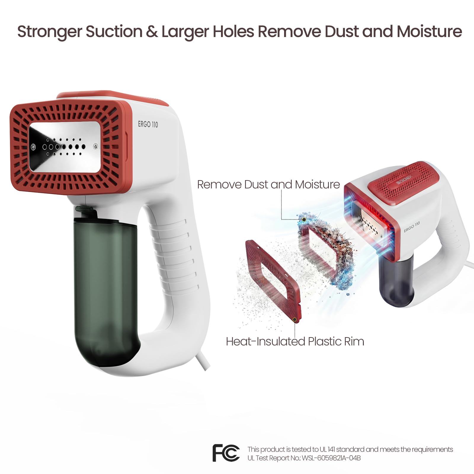 3DOEX handheld garment steamer with 122ml tank for on-the-go use.