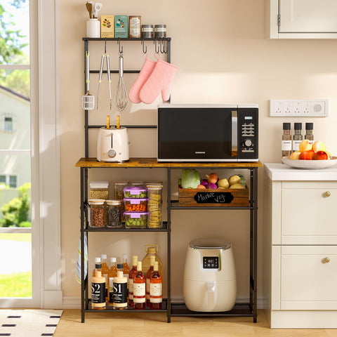 3IngSeagulls Baker's Rack adjustable shelf fits tall appliances.