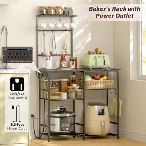 3IngSeagulls bakers rack open mesh shelves for versatile storage