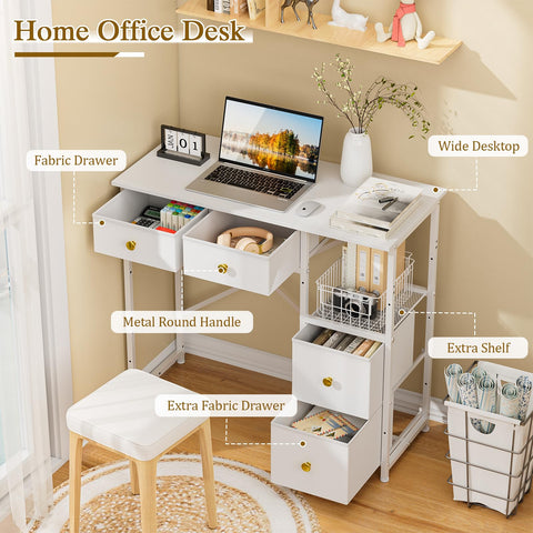 3IngSeagulls desk with a 33.5-inch desktop for laptops and notes in compact spaces