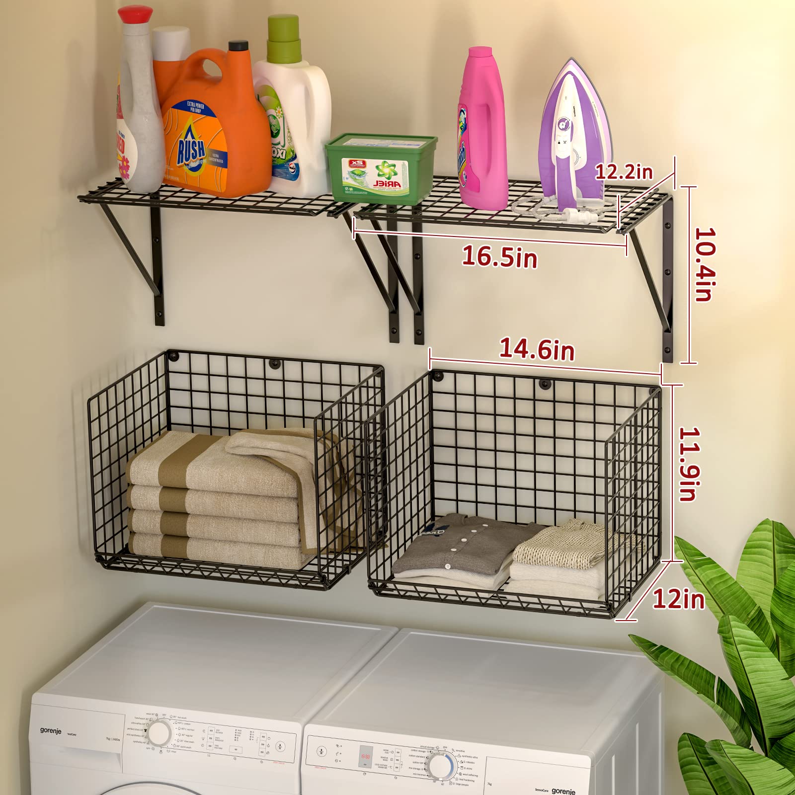 3IngSeagulls matte-black-finish elevates modern laundry room style.