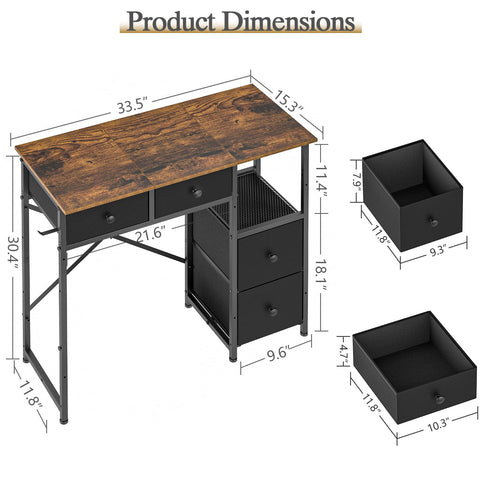 3IngSeagulls small desk drawer closeup highlights soft-close fabric drawers and quiet operation.
