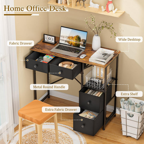 3IngSeagulls small desk reversible design shows left or right shelf placement.