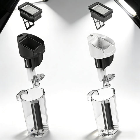440934 Dual-water-tank system supports hygienic cleaning sessions.