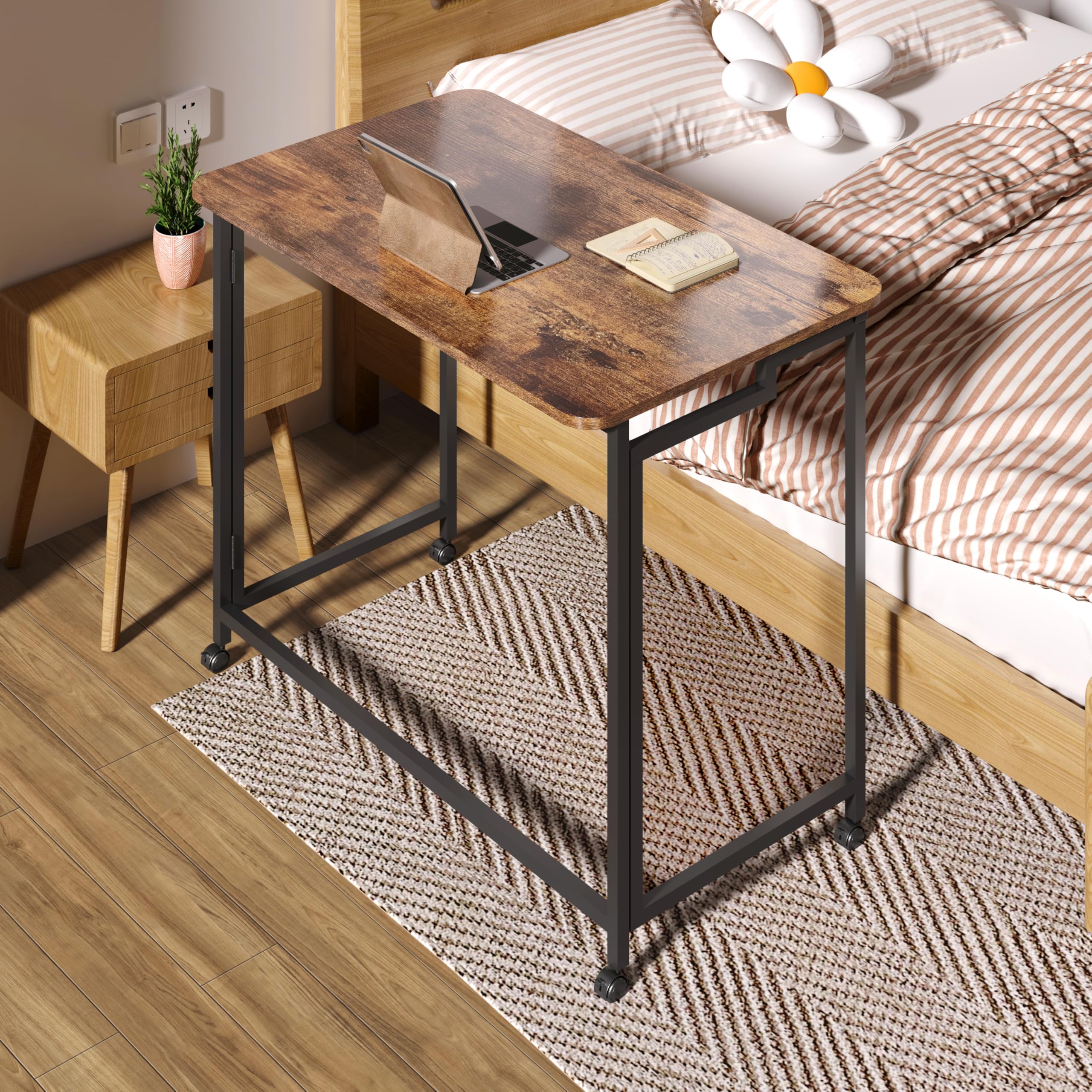 4NM compact laptop cart, simple assembly for clutter-free small spaces