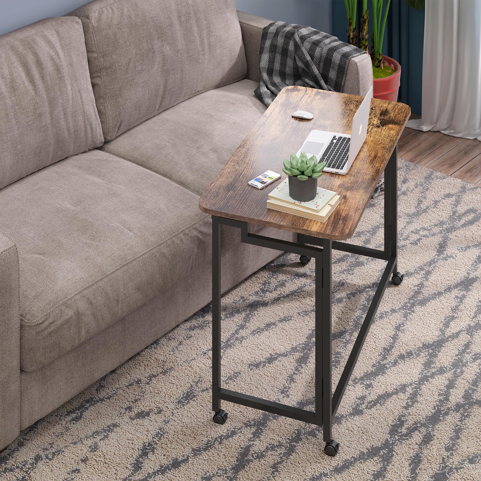 4NM desk in rustic brown-black finish enhances cozy living areas