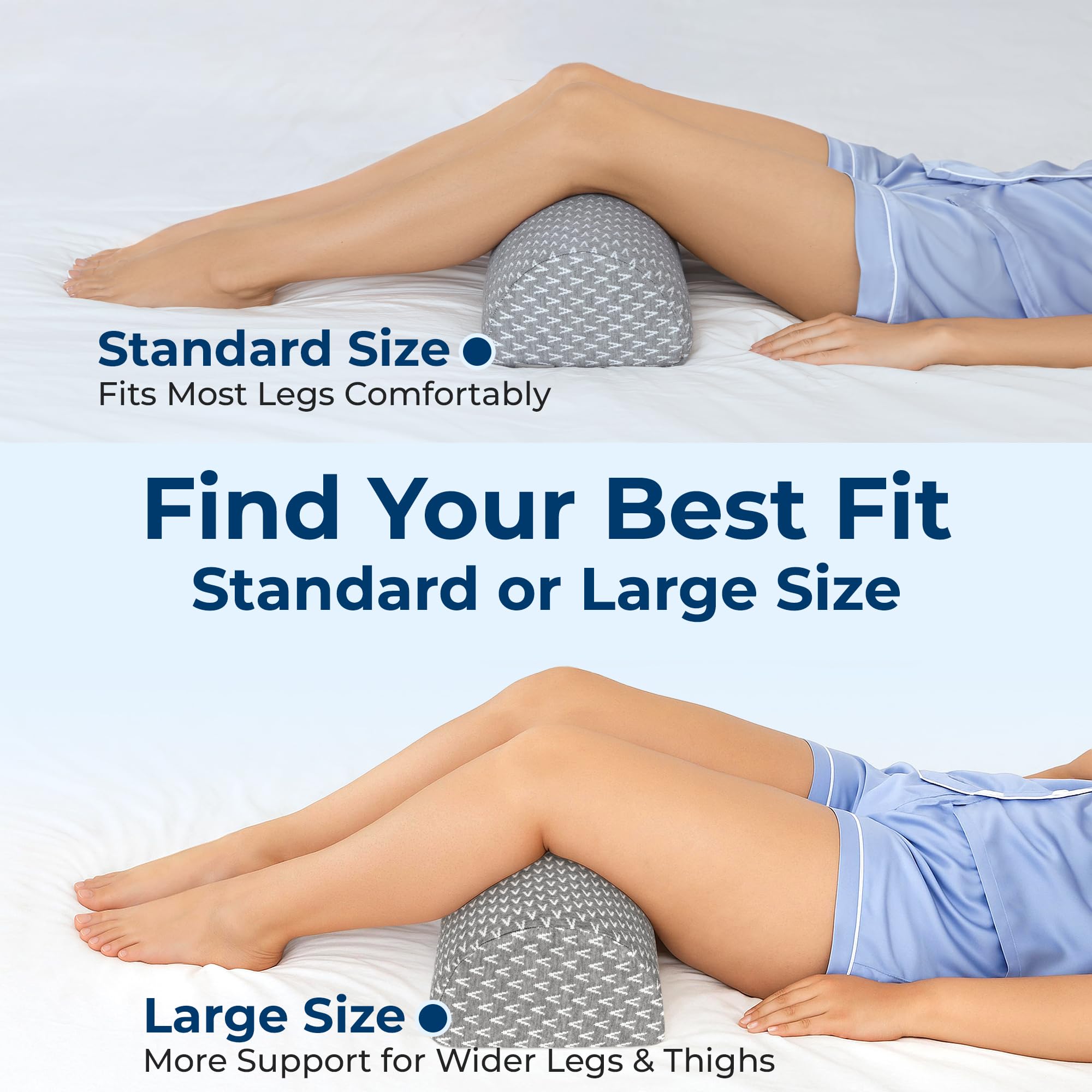 5 STARS UNITED bed bolster can be used under knees or between knees for versatile positioning