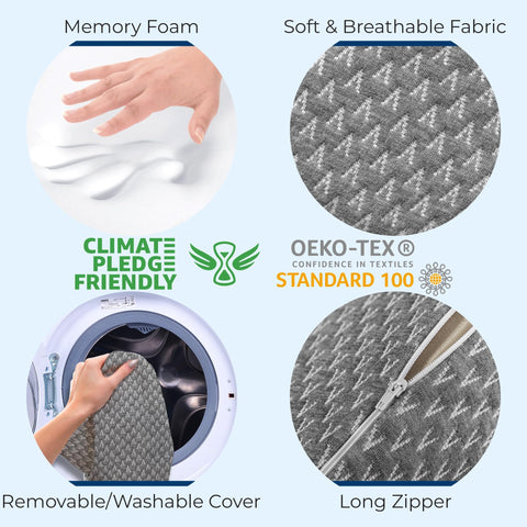 5 STARS UNITED cooling cover keeps the memory foam comfortable through the night