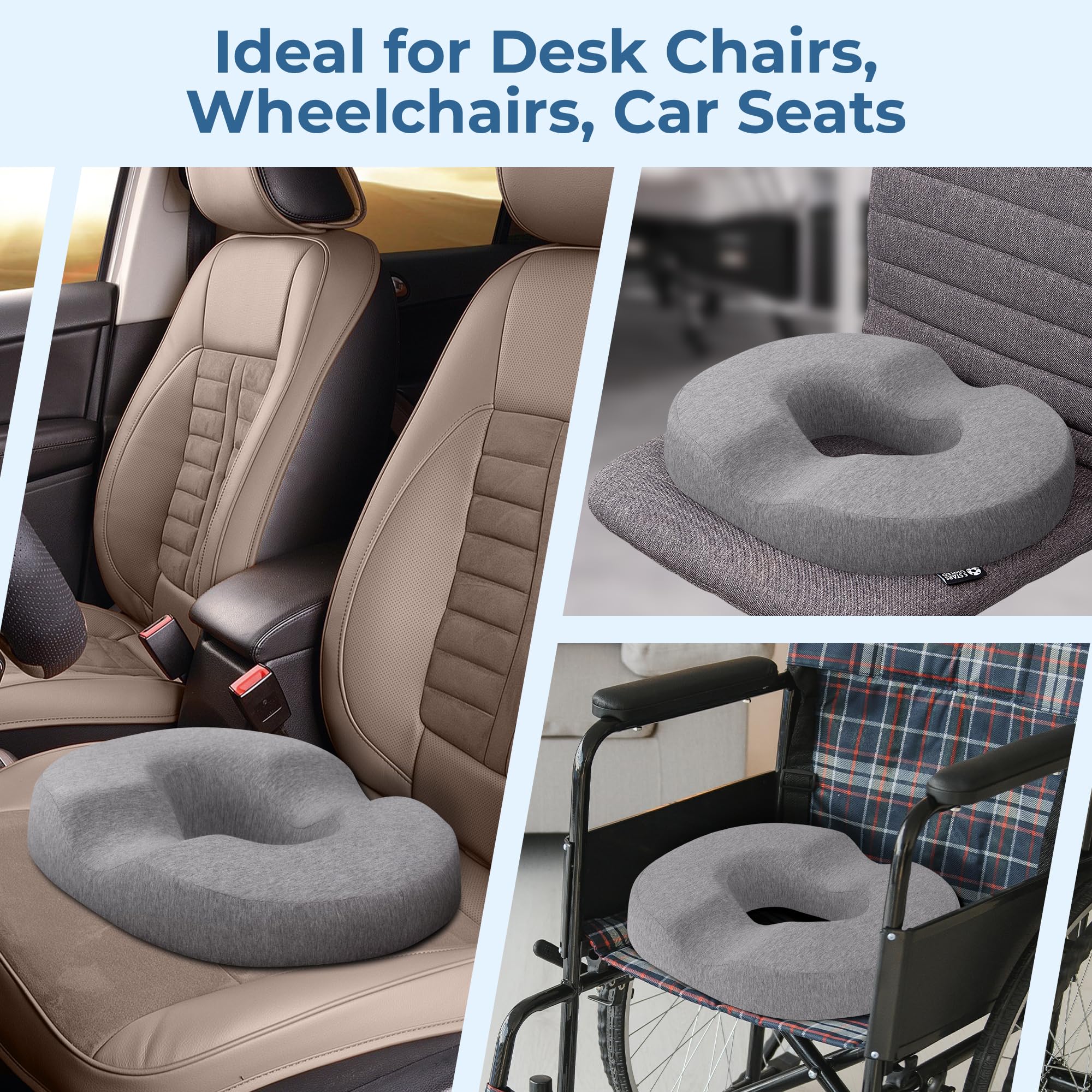 5 Stars United donut pillow foam core adapts with body heat for added comfort.