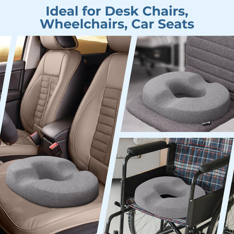 5 Stars United donut pillow foam core adapts with body heat for added comfort.