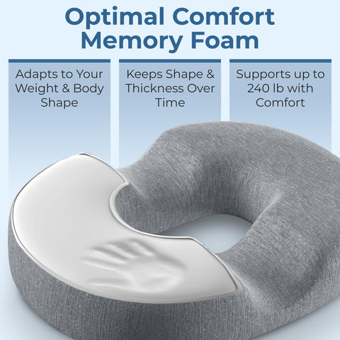 5 Stars United donut pillow non-slip base keeps cushion in place on chairs.