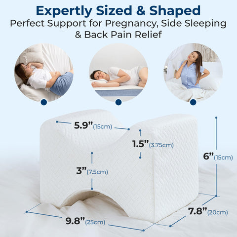 5 STARS UNITED ergonomic knee wedge offers all-night stability for back and side sleepers.