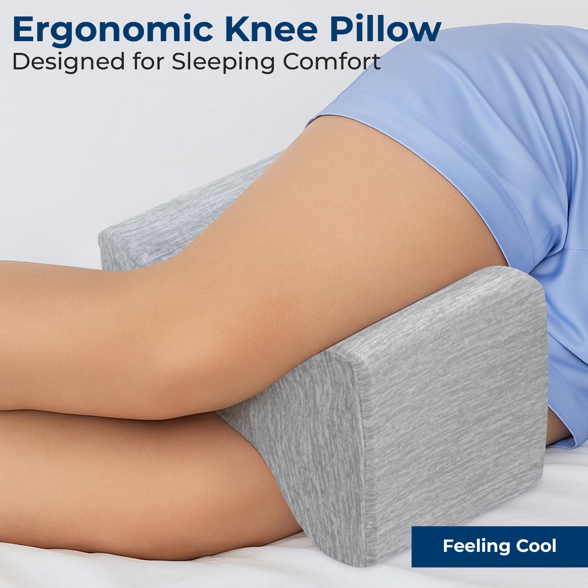 5 STARS UNITED knee pillow aligns the spine overnight with memory foam