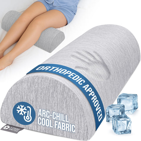 5 STARS UNITED knee pillow for back sleeping with arctic gray cooling cover